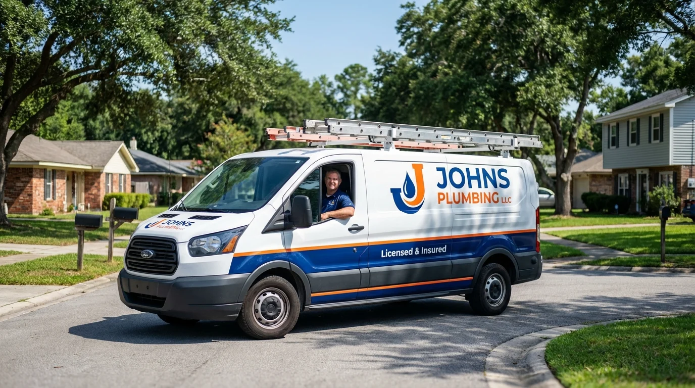 Johns Plumbing LLC service van in New Philadelphia, PA