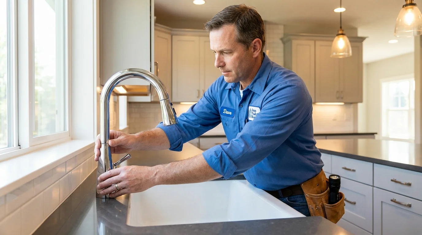 Kitchen faucet installation by Johns Plumbing LLC in New Philadelphia